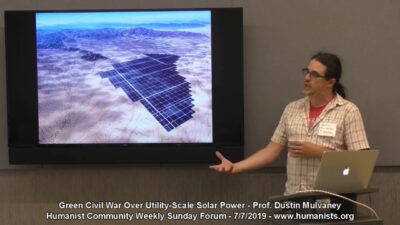 Sustainability Now! Sunday, May 14th: Electrification of California & the Battle over Solar Farms in the Deserts with Professor Dustin Mulvaney