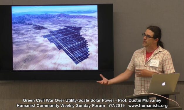 Sustainability Now! Sunday, May 14th: Electrification of California & the Battle over Solar Farms in the Deserts with Professor Dustin Mulvaney