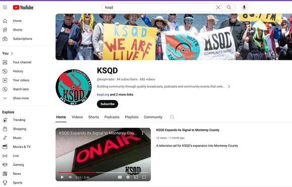 KSQD @ YouTube: On-demand content grows