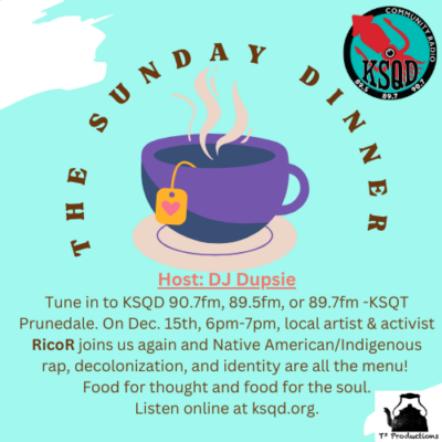 December's Sunday Dinner: Exploring decolonization and identity through the art of Indigenous Rap with RicoR